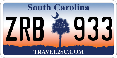 SC license plate ZRB933