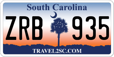 SC license plate ZRB935