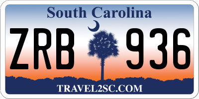SC license plate ZRB936