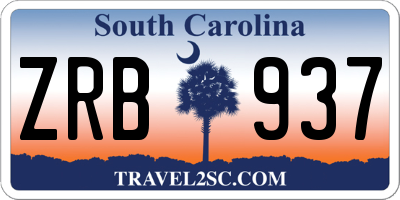 SC license plate ZRB937