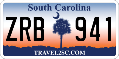 SC license plate ZRB941
