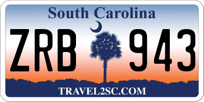 SC license plate ZRB943