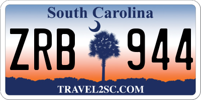SC license plate ZRB944