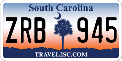 SC license plate ZRB945