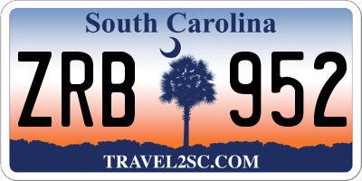 SC license plate ZRB952