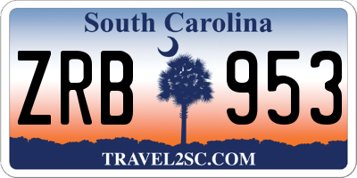 SC license plate ZRB953