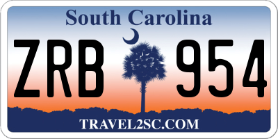 SC license plate ZRB954