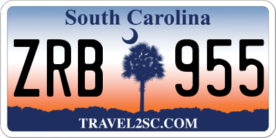 SC license plate ZRB955