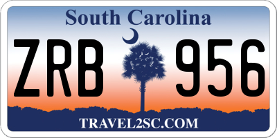 SC license plate ZRB956