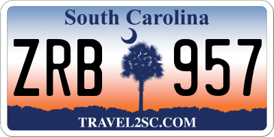 SC license plate ZRB957