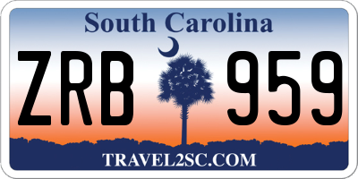 SC license plate ZRB959