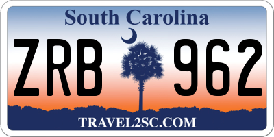 SC license plate ZRB962