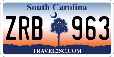 SC license plate ZRB963