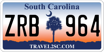 SC license plate ZRB964