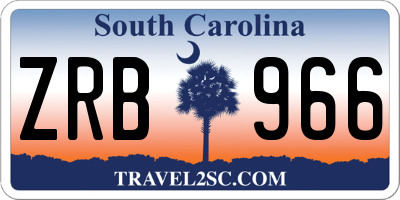 SC license plate ZRB966