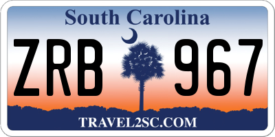 SC license plate ZRB967