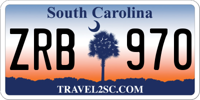 SC license plate ZRB970