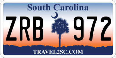 SC license plate ZRB972