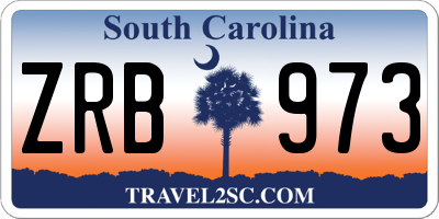 SC license plate ZRB973