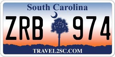 SC license plate ZRB974