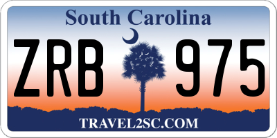 SC license plate ZRB975