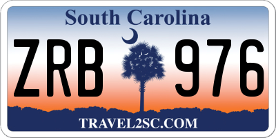 SC license plate ZRB976