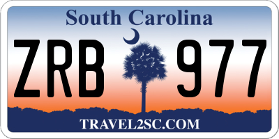 SC license plate ZRB977