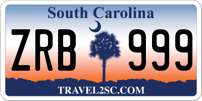 SC license plate ZRB999