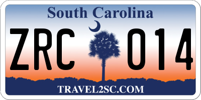 SC license plate ZRC014