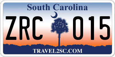 SC license plate ZRC015