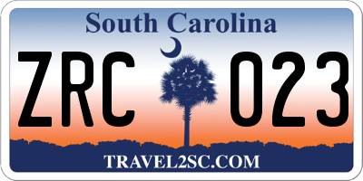 SC license plate ZRC023