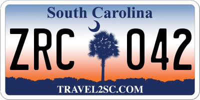 SC license plate ZRC042