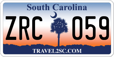 SC license plate ZRC059