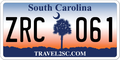 SC license plate ZRC061