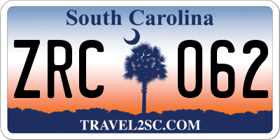 SC license plate ZRC062