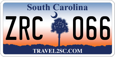 SC license plate ZRC066