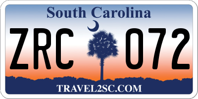 SC license plate ZRC072