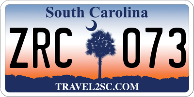 SC license plate ZRC073