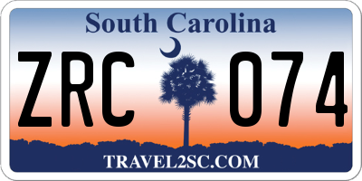 SC license plate ZRC074