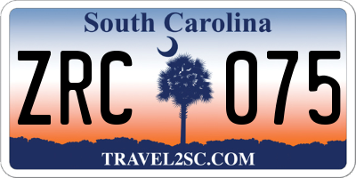 SC license plate ZRC075