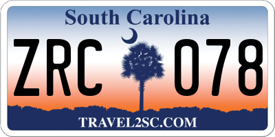 SC license plate ZRC078