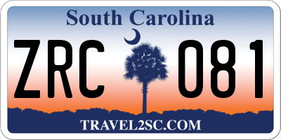SC license plate ZRC081