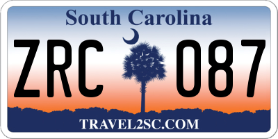 SC license plate ZRC087