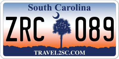 SC license plate ZRC089