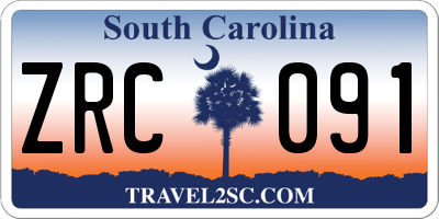 SC license plate ZRC091