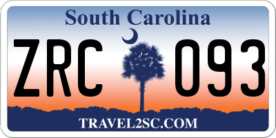 SC license plate ZRC093
