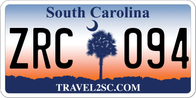 SC license plate ZRC094