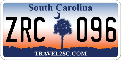 SC license plate ZRC096