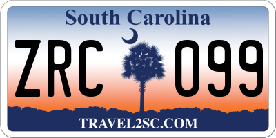 SC license plate ZRC099