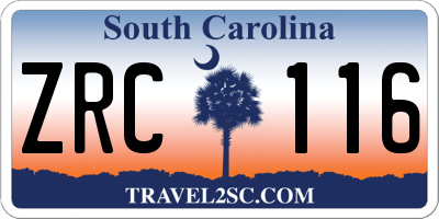 SC license plate ZRC116